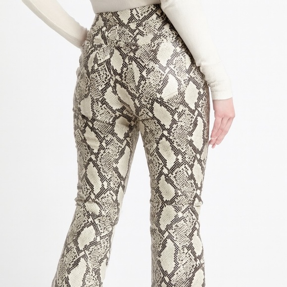 1151 NWT Choosy Elizabeth Faux Leather Pants – Size 4 - Black/Cream Snakeskin - Picture 7 of 16